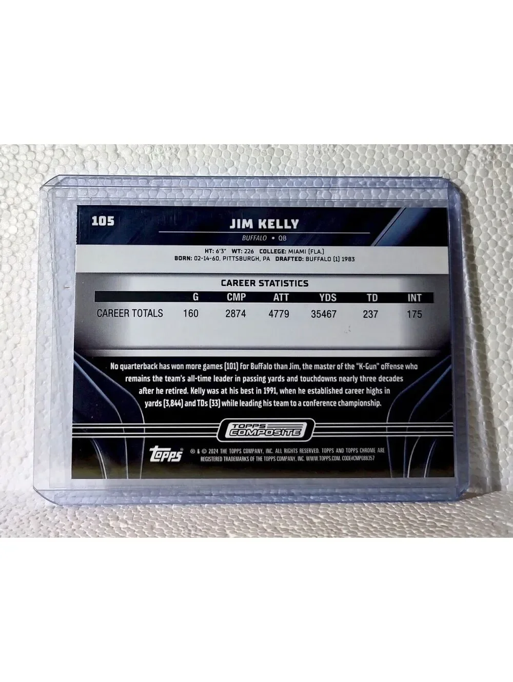 Jim Kelly 2023 Topps Chrome Black NFL #105 Composite Football Card Buffalo Bills
